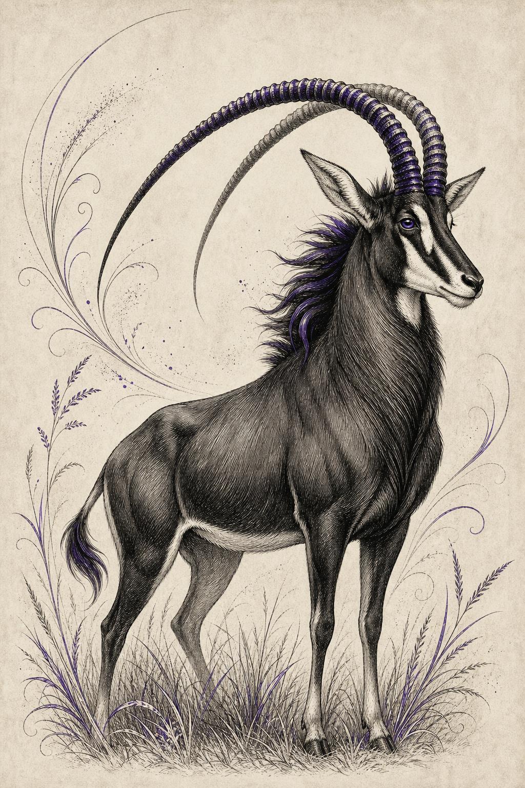Stylized Sable Antelope